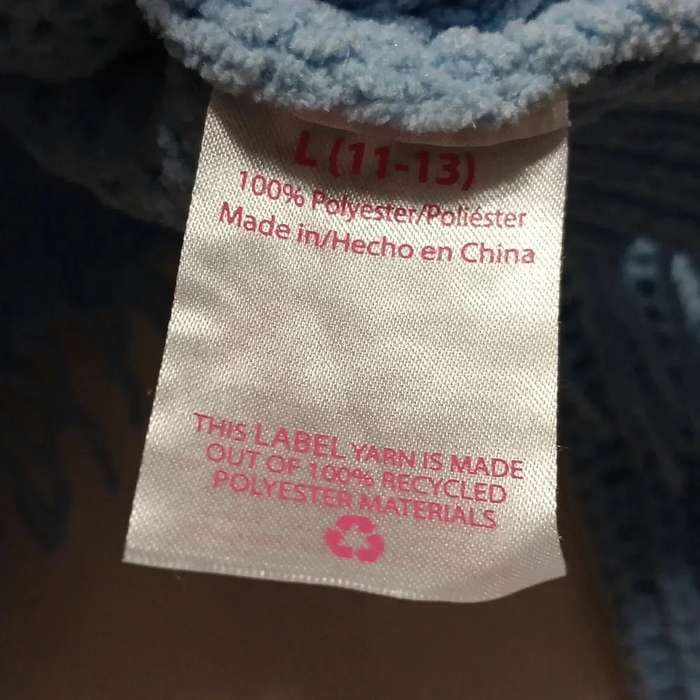 Womens L No Boundaries Grunge Hem Cropped Baby Blue Super Soft Open Knit Sweater - Picture 4 of 6